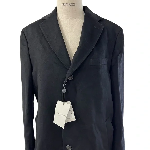 Jack Victor Westley Wool & Cashmere Overcoat in Black Men’s Size 44R